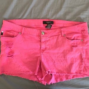 Torrid size 22 pink denim shorts